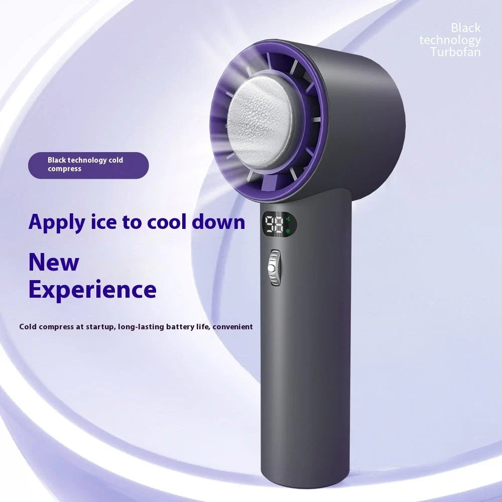 Portable Handheld Turbo Fan with Adjustable Cooling and Long-Lasting Battery - Compact Personal Cooling Device