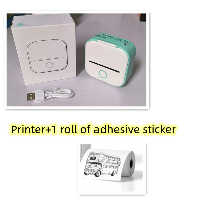 Portable Mini Thermal Label Printer with Bluetooth connectivity in various colours