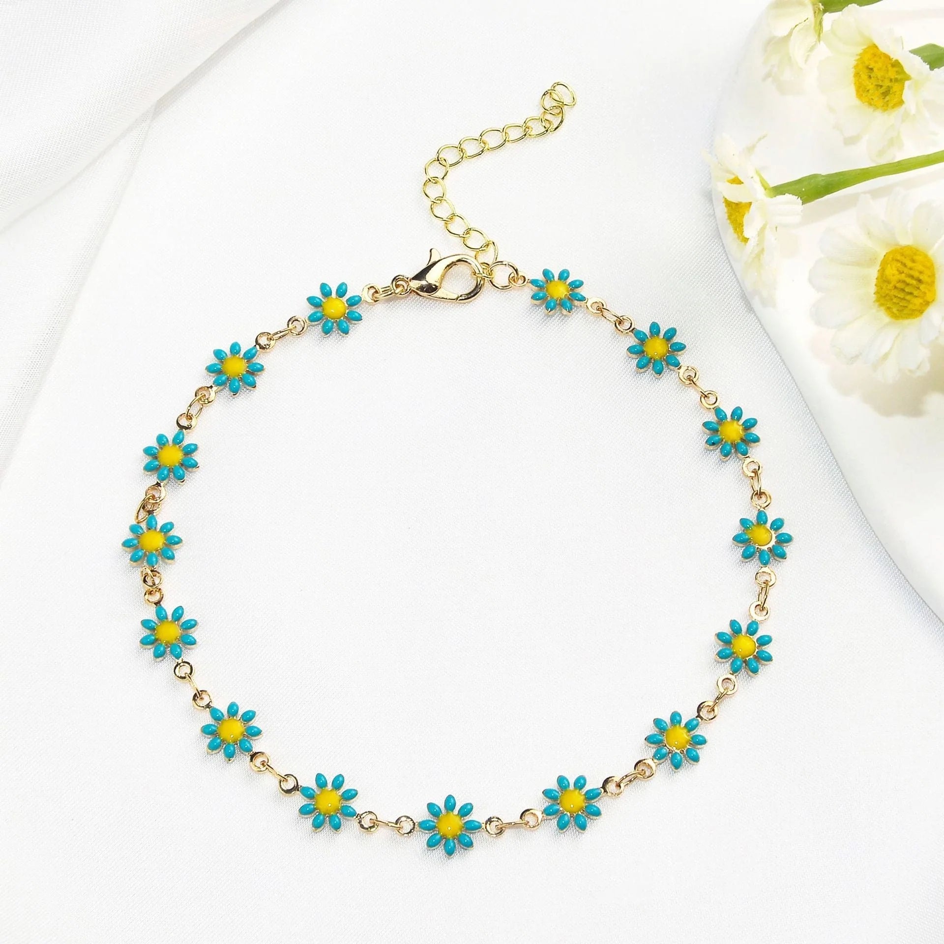Little Daisy Anklet with floral design in various colours