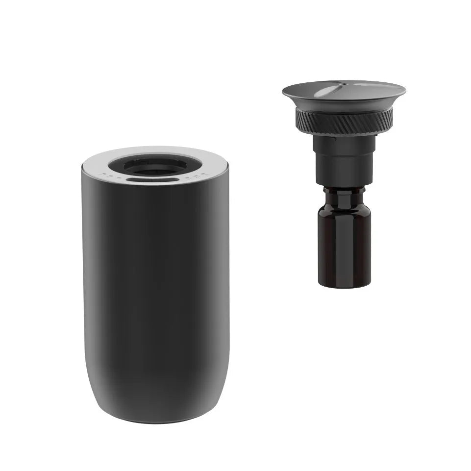 Portable rechargeable aroma diffuser with column-shaped metal housing in four colour options