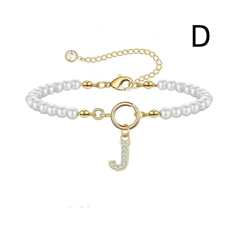 2024 personalised initial pearl bracelet for women with toggle clasp