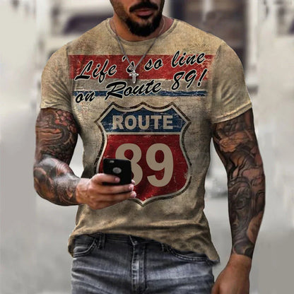 A stylish men's t-shirt featuring a unique digital print design, slim fit, and premium polyester fabric.