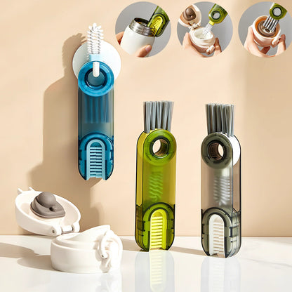 3-in-1 spiral cleaning brush for bottle lids and cup grooves with food-safe materials