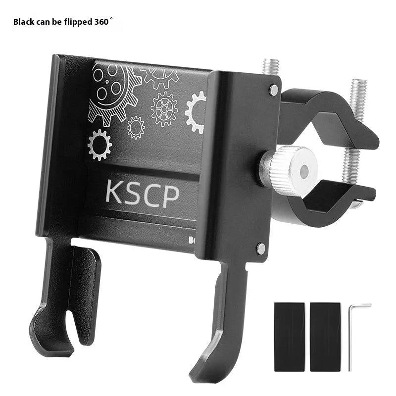 Aluminium alloy mobile phone holder mounted on motorcycle handlebar for navigation