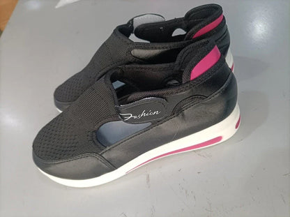 Stylish and comfortable women's sneakers with breathable mesh, supportive low-wedge design, and anti-slip technology for all-day wear.