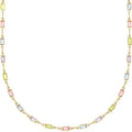 Ladies geometric crystal necklace with coloured glaze pendant on an alloy chain.