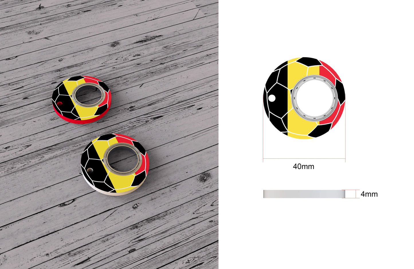 Football World Cup themed fidget spinner keychain with bottle opener for stress relief