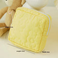 Quilted candy colour cosmetic storage bag for women with matching sanitary pad bags