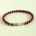 Purple gold cinnabar crystal string beads bracelet with manual processing in couple style