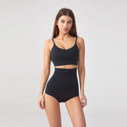 Plus size seamless high waist waist girdle in black and skin color, available in sizes XS to 4XL.