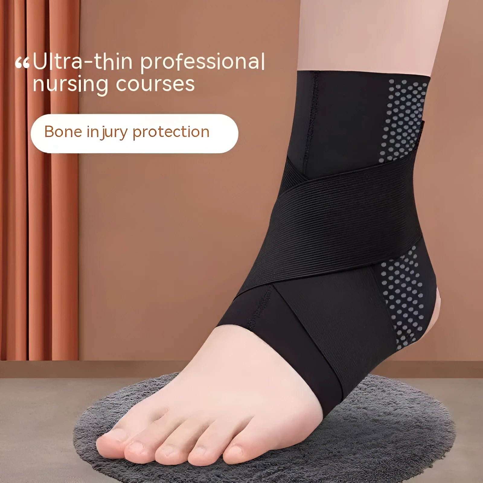 Lycra ankle support brace for sports protection and rehabilitation in multiple sizes