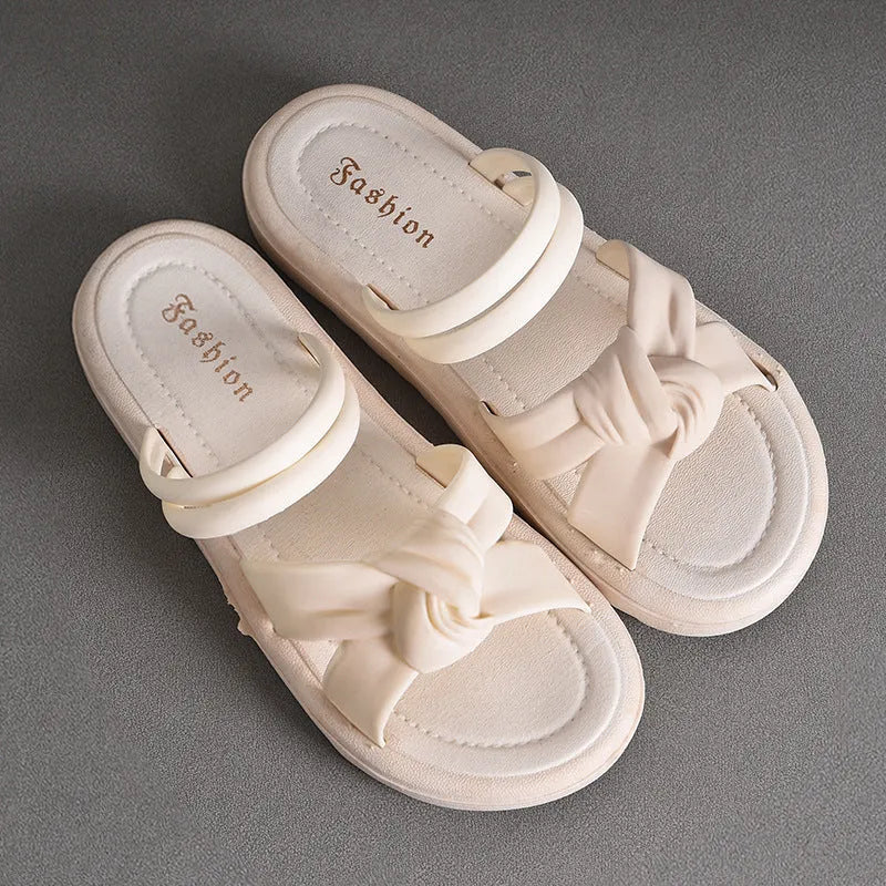 Women's PVC sandals with soft thick back in black and white colour options