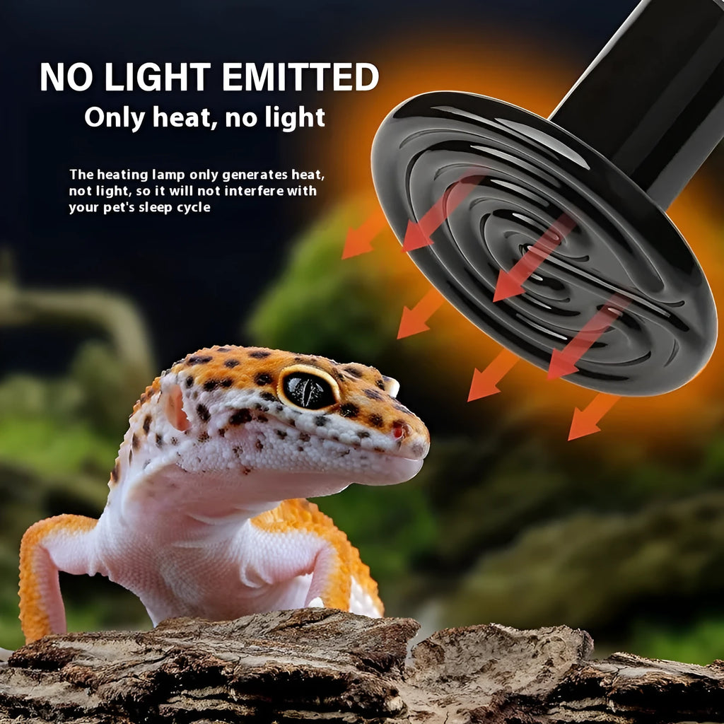 Black ceramic heating night light for climbing pets with temperature control