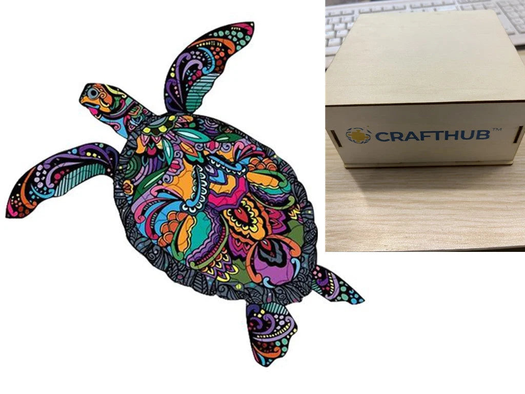 Animal Puzzle Craft Hub A3 Size Wooden Box for puzzle storage and display