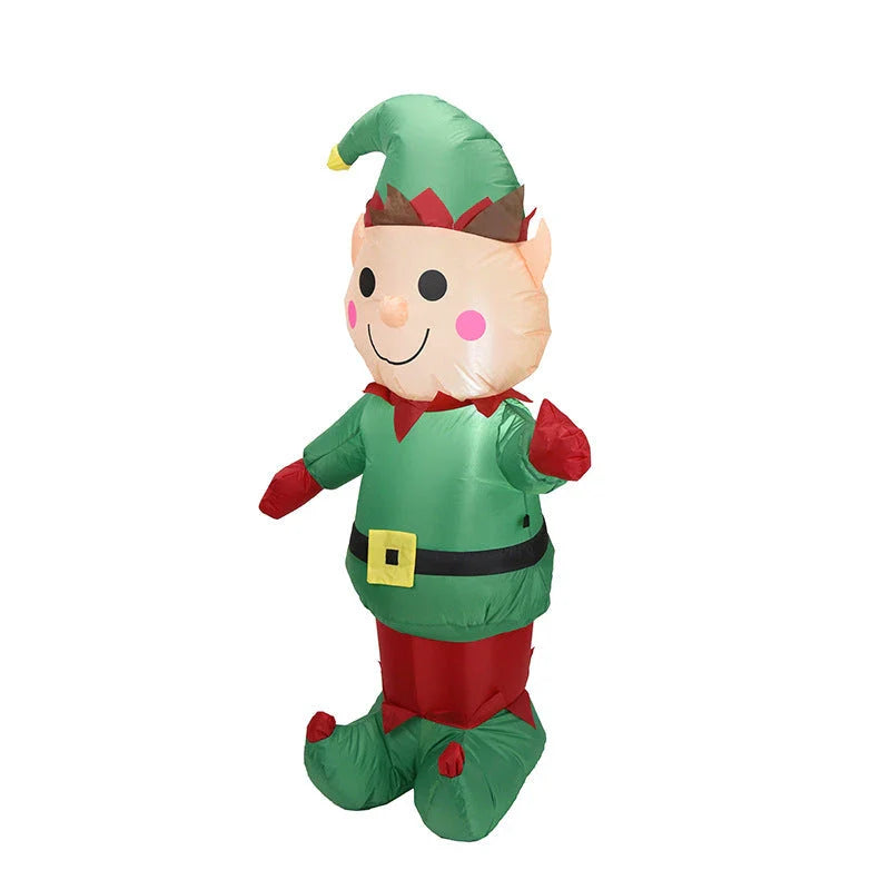 Inflatable Santa Bear Christmas Decoration with LED Lights, Festive Outdoor Holiday Display