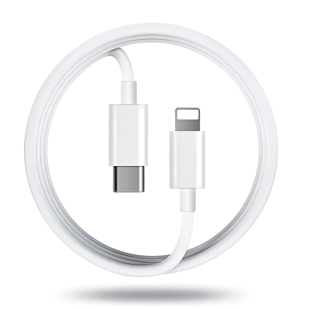 3-metre long grey Apple Lightning to USB fast charging cable for iPhone and iPad.