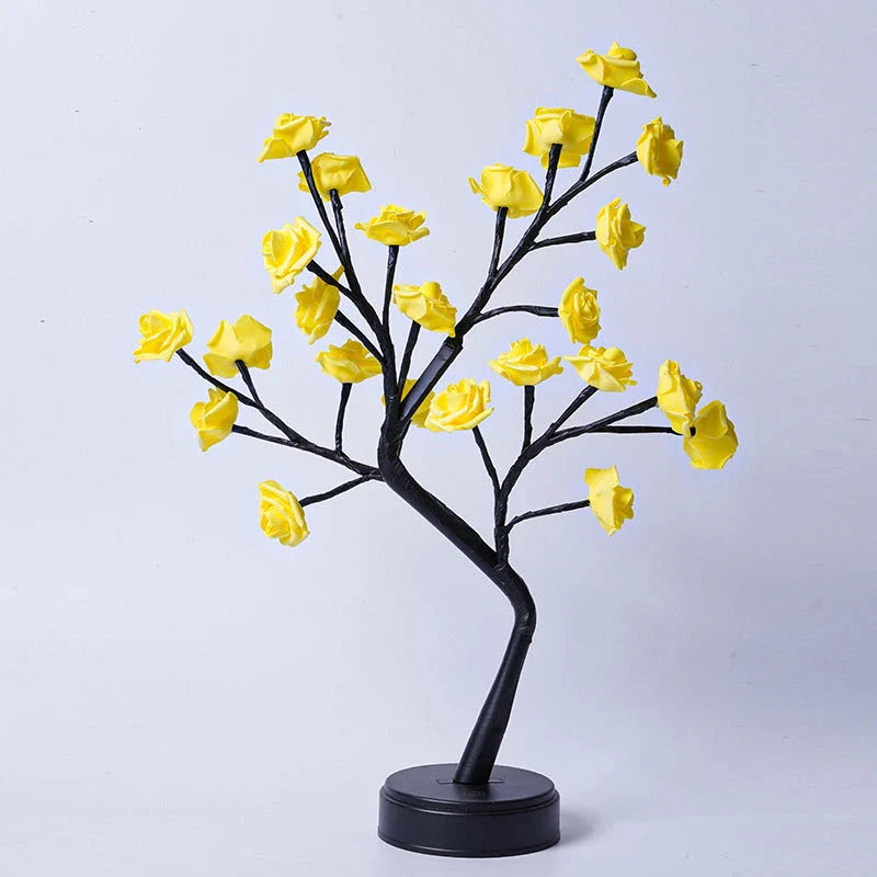 Elegant USB-powered flower lamp with detailed 3D rose design, providing warm, ambient lighting for any room