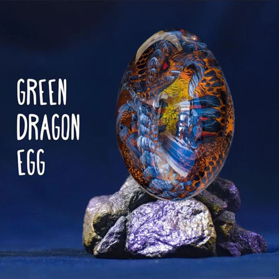Lava Dragon Egg Desktop Decoration Dinosaur Egg Resin Crafts in various colours and base options