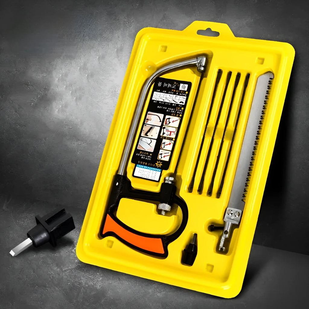 Practical seven-in-one alloy steel hand saw set for DIY woodworking cutting tasks with multiple blade options.