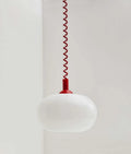 Chinese style glass chandelier D25CM red flexible wire for bedside restaurant hotel simple modern
