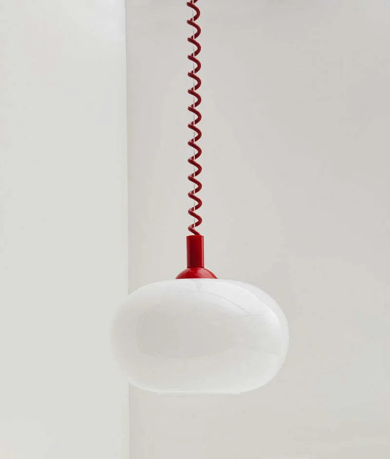 Chinese style glass chandelier D25CM red flexible wire for bedside restaurant hotel simple modern