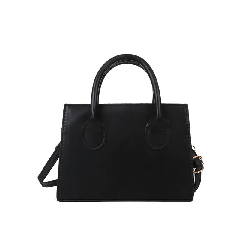 Retro casual women's small square shoulder bag in synthetic PU leather with single strap