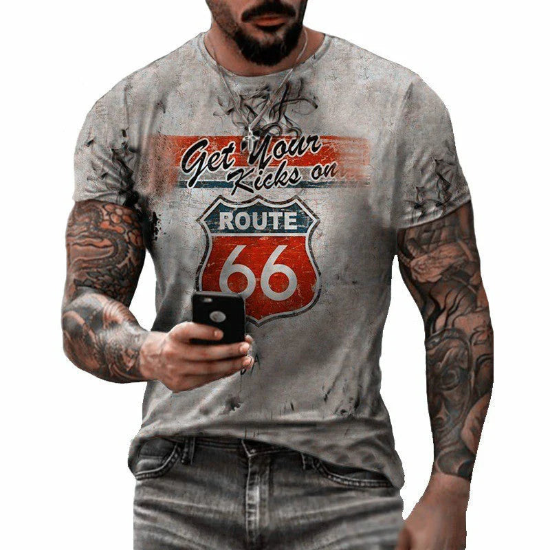 A stylish men's t-shirt featuring a unique digital print design, slim fit, and premium polyester fabric.