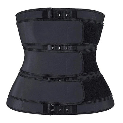 Adjustable postpartum belly band in black for waist support and shaping