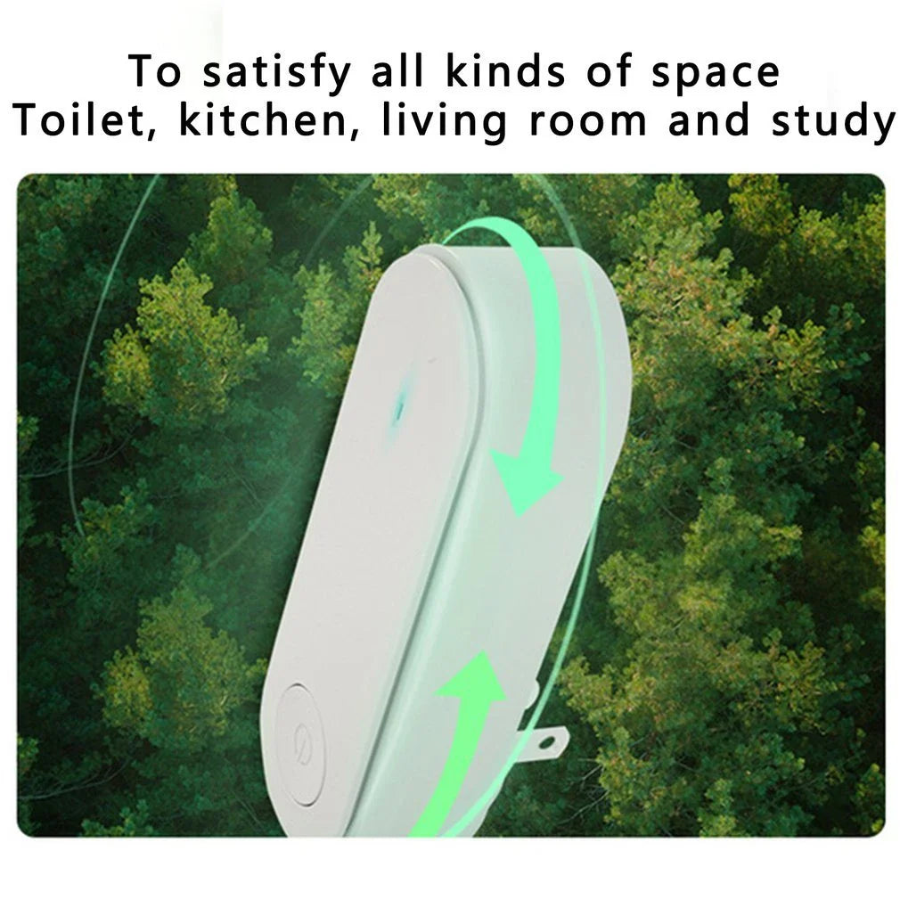 Compact negative ion air purifier in various colors, releasing 5 million ions to purify the air in your home or office