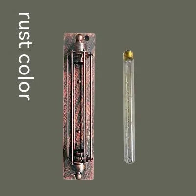 Industrial style retro iron wall lamp in antique black finish, 470mm tall.
