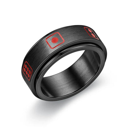 Titanium steel personality ring in various colours and designs, showcasing hip hop simplicity