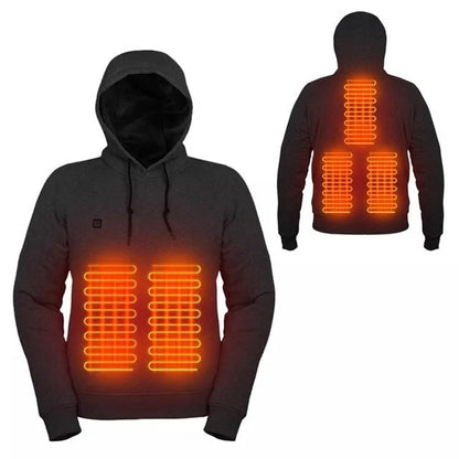 2024 New Outdoor Electric USB Heating Jacket in black and grey with adjustable heat settings