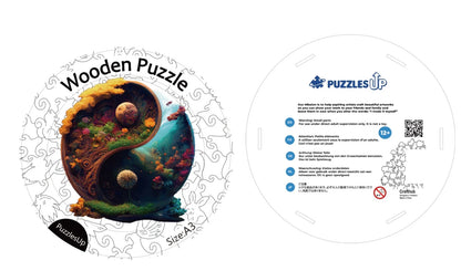 PuzzlesUp Round And Rectangle Wooden Box - Handcrafted Storage Solution