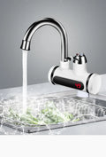 White electric water heater tap with digital temperature display and 3000W fast heating capability