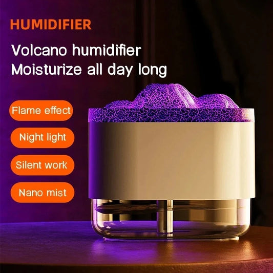 USB Volcano Air Humidifier with colourful LED lamp and 300ml water tank