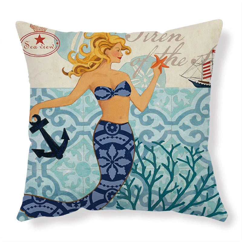 Stylish throw pillow covers featuring vibrant sea creature designs for home decor