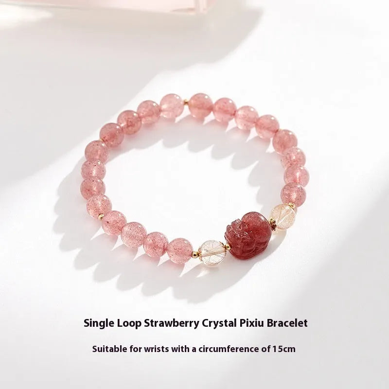 Women's handmade crystal bracelet with animal zodiac modelling in Korean style