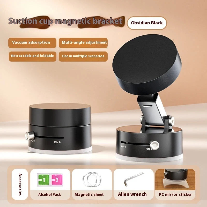 Foldable magnetic vacuum car phone holder in various colours