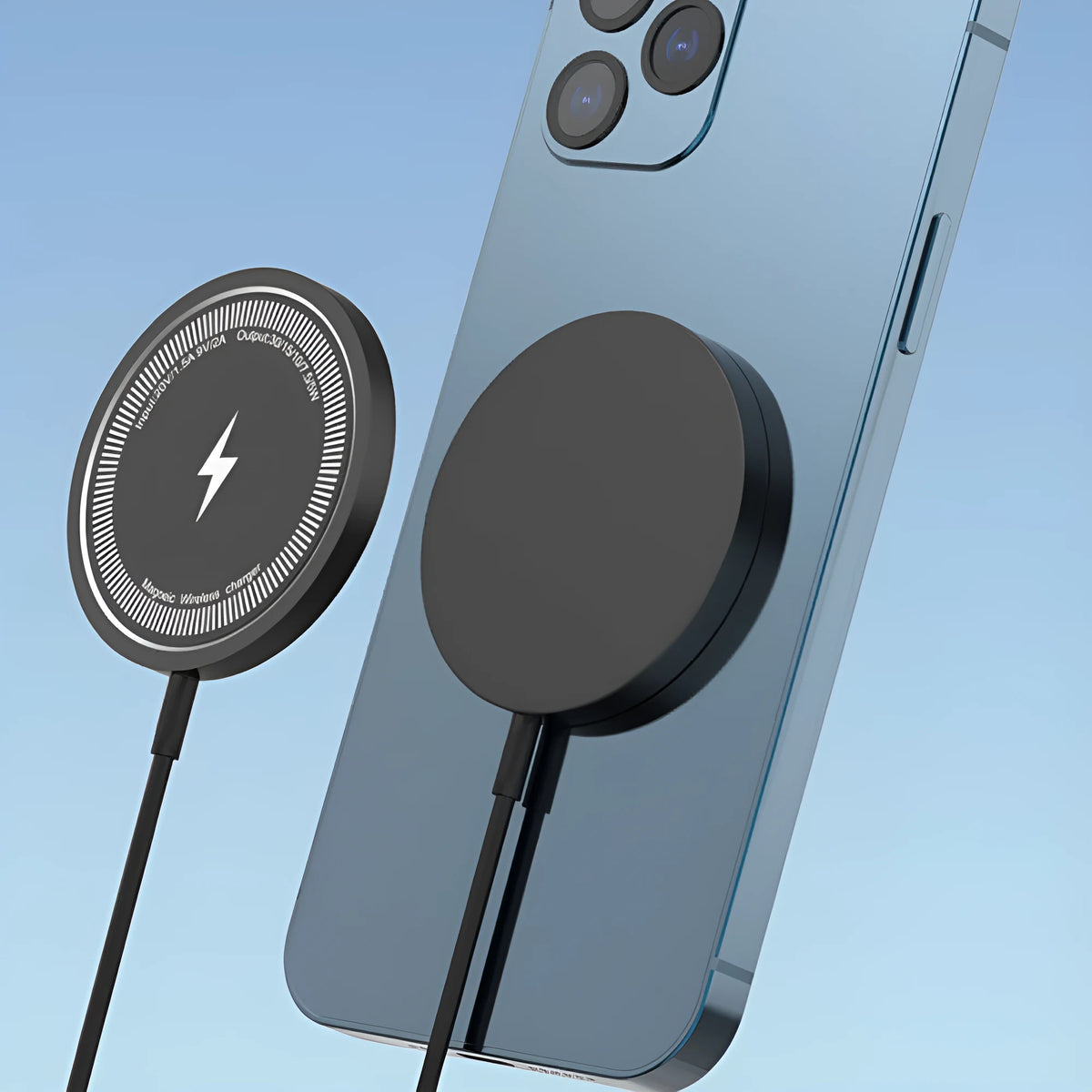 1-to-2 PD magnetic wireless charger in Silver Grey with Type-C input and dual charging positions