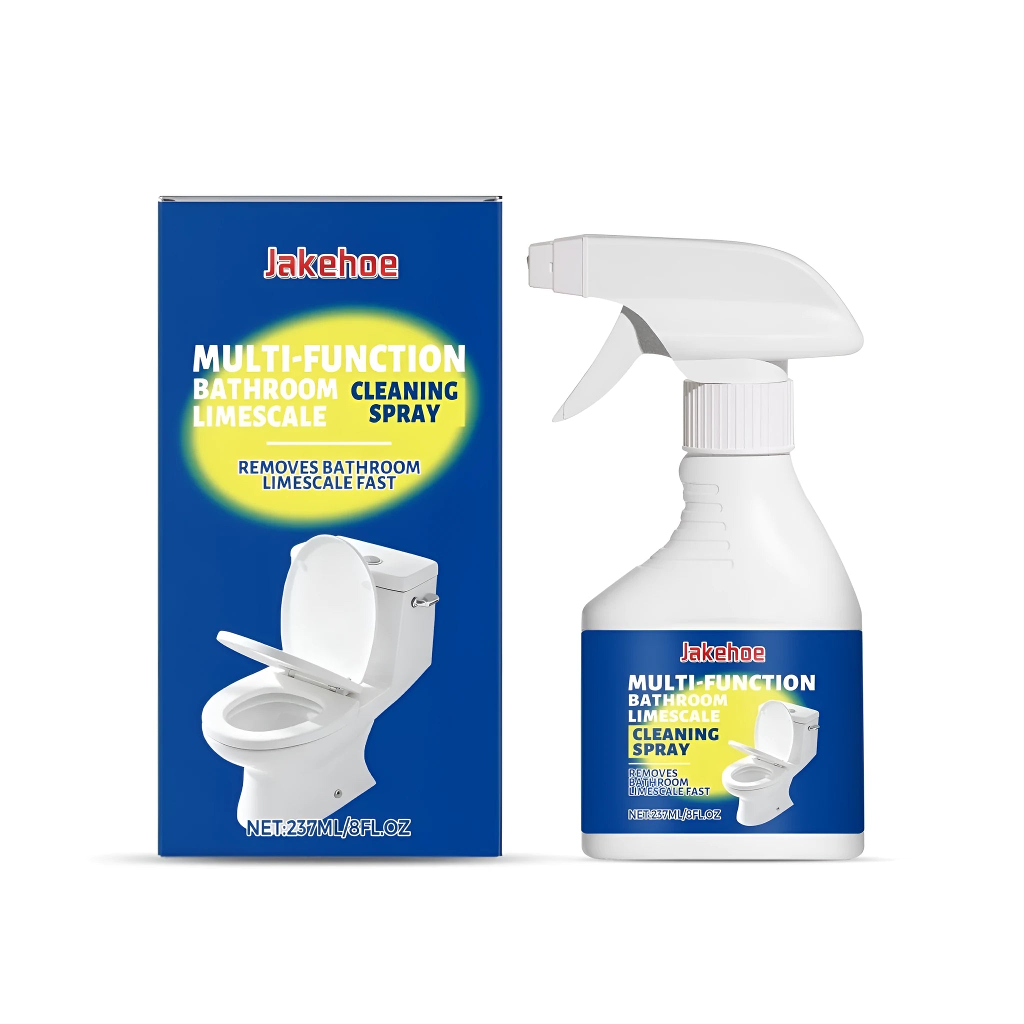 Multifunctional cleaning spray in a 237ml white bottle with a trigger nozzle on a clean marble worktop.