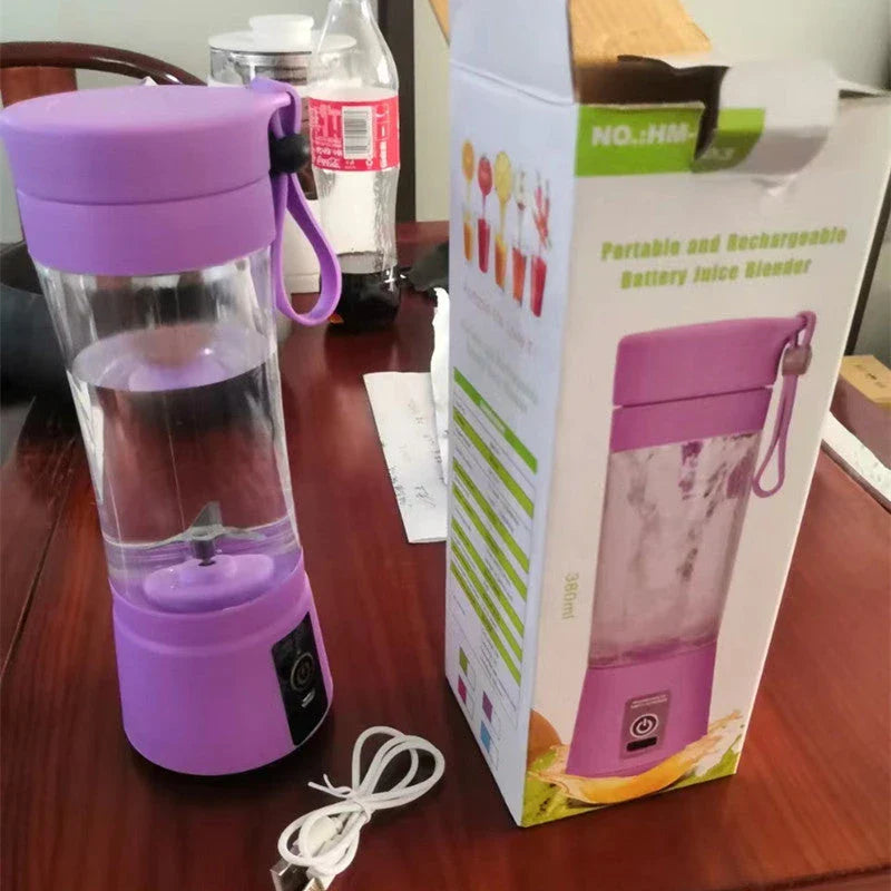 Portable USB Rechargeable Smoothie Blender with Six Stainless Steel Blades, Compact and Convenient for Making Fresh Fruit and Vegetable Smoothies on the Go