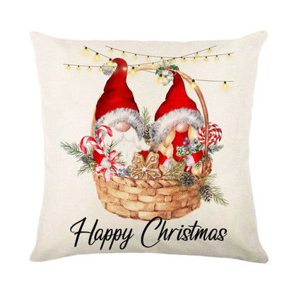 Cozy Christmas pillow covers with whimsical snowflake designs in various colors to decorate your home for the holidays.