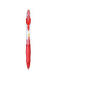 A plastic gel pen with a 0.5mm fine point, shown in black, red, and blue colour options.