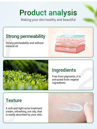 BREYLEE Tea Tree Acne Cream 30g container for acne and scar treatment