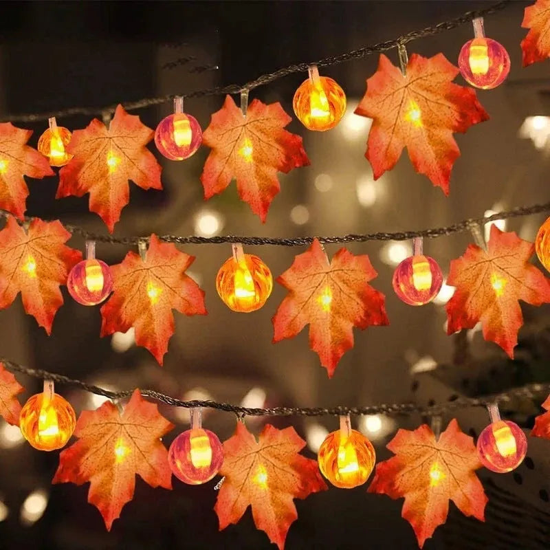 1.5m LED pumpkin light string with 10 warm white lights, IP44 rated plastic shell, switch control