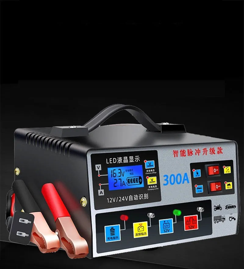 Liuxian 400A fully automatic truck battery charger 400W black with EU plug