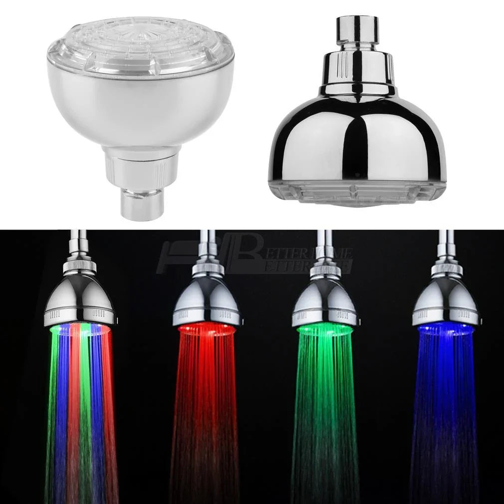 Adjustable 7-Color LED Shower Head with temperature-sensitive lights and water-saving technology