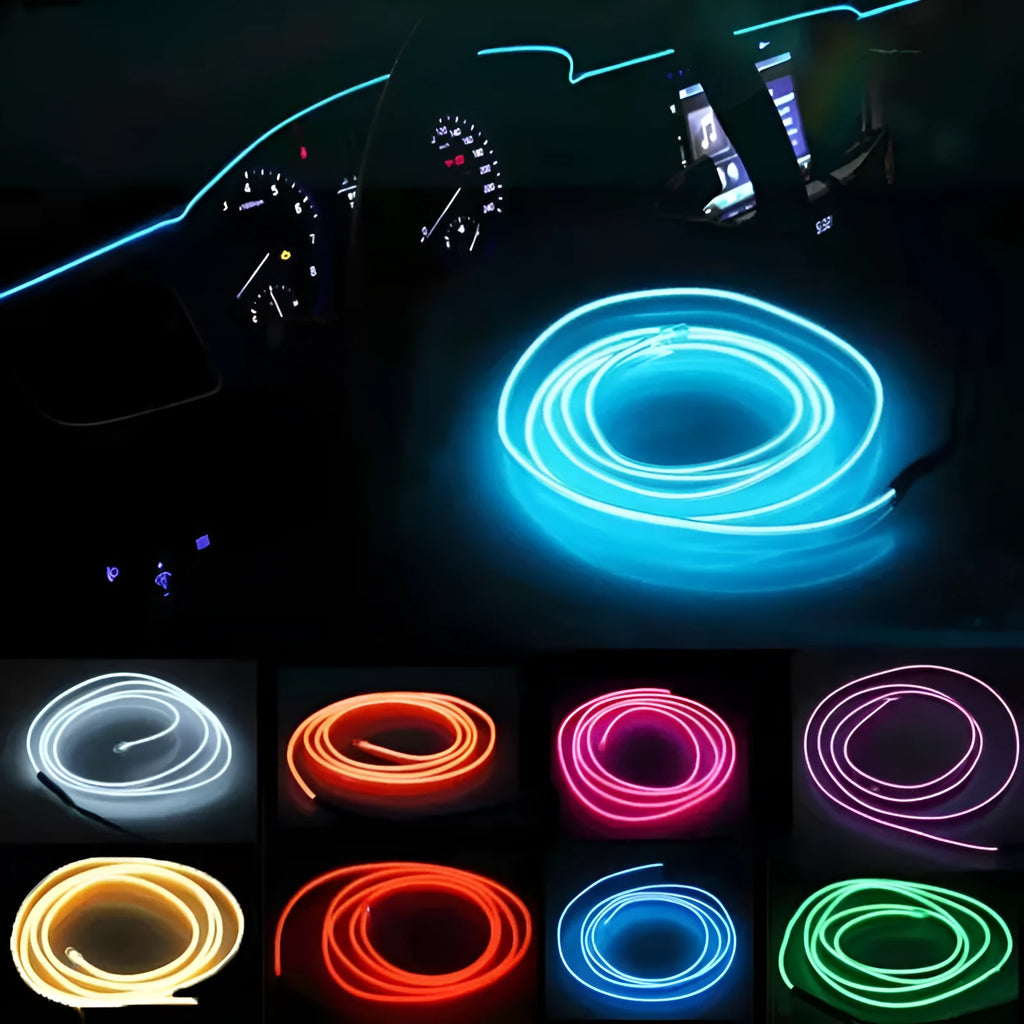 6-metre flexible USB LED car interior ambient lighting strip in multiple colour options