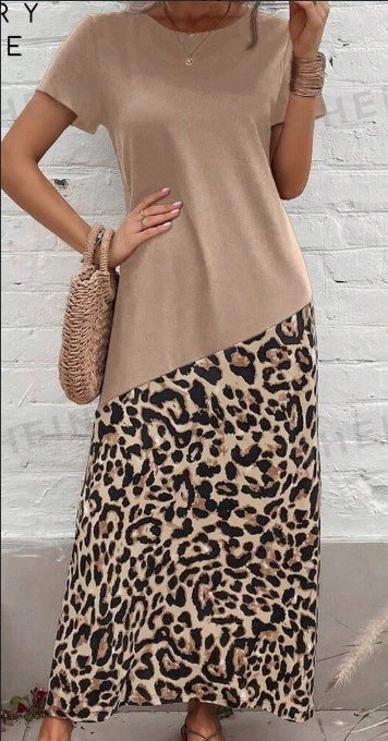 Women's leopard print tee dress for a bold and stylish look