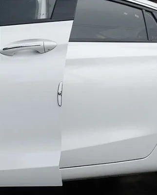 Universal thickened car door edge strip in black with adhesive backing, PVC metal construction, 4 pack